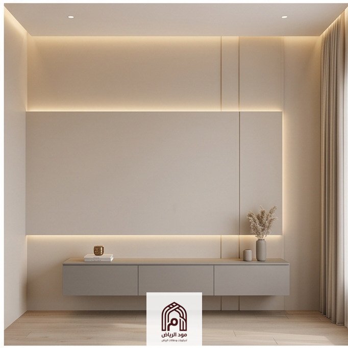 تصميم ديكور تلفزيون حديث في الرياض.فني تركيب ديكور شاشات في الرياض.